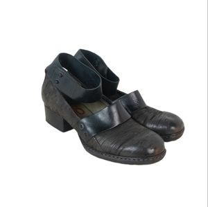 A.S. 98 Black Heeled Mary Jane with Ankle Strap, 37